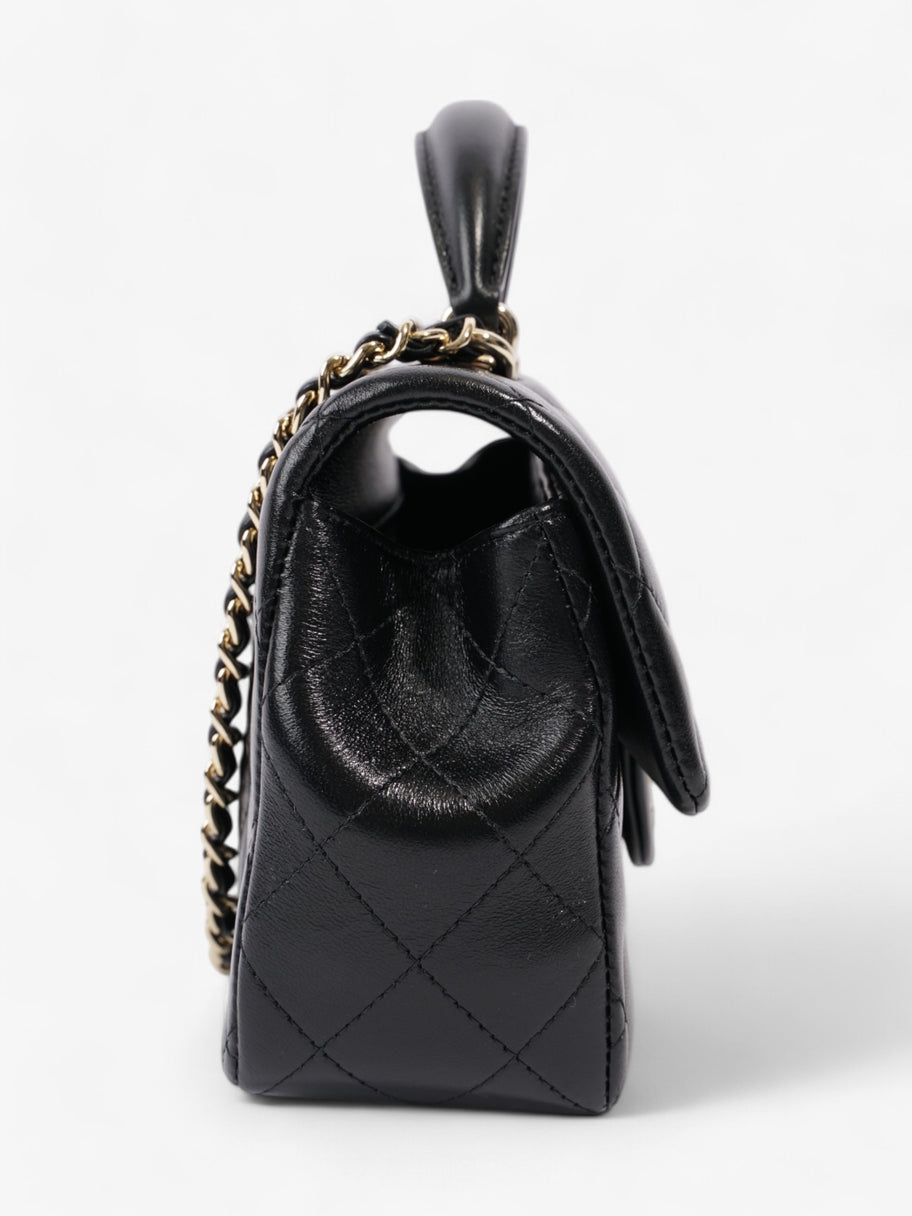 Chanel Rectangular Top Handle Bag Black Lambskin Leather Mini Image 5