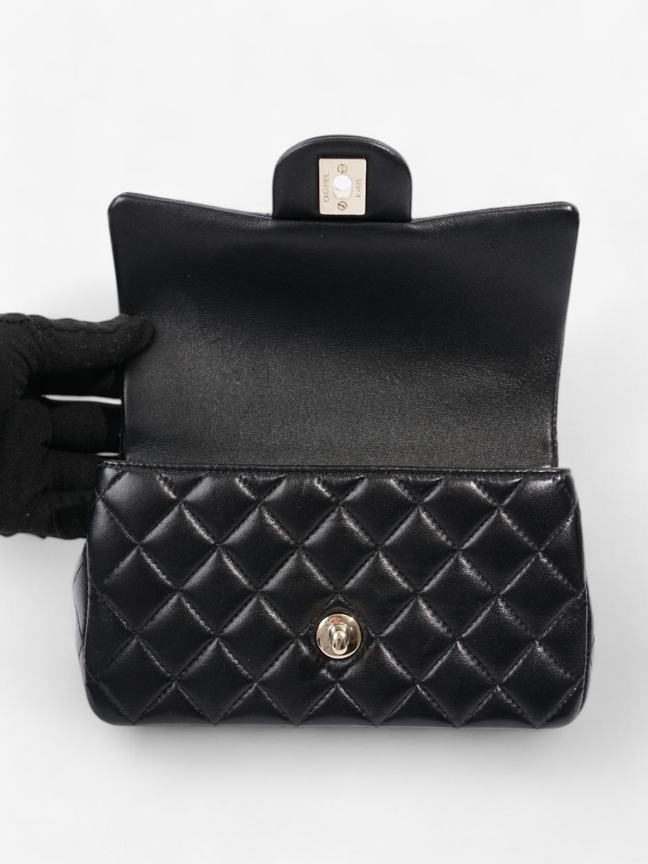 Chanel Rectangular Top Handle Bag Black Lambskin Leather Mini Image 8