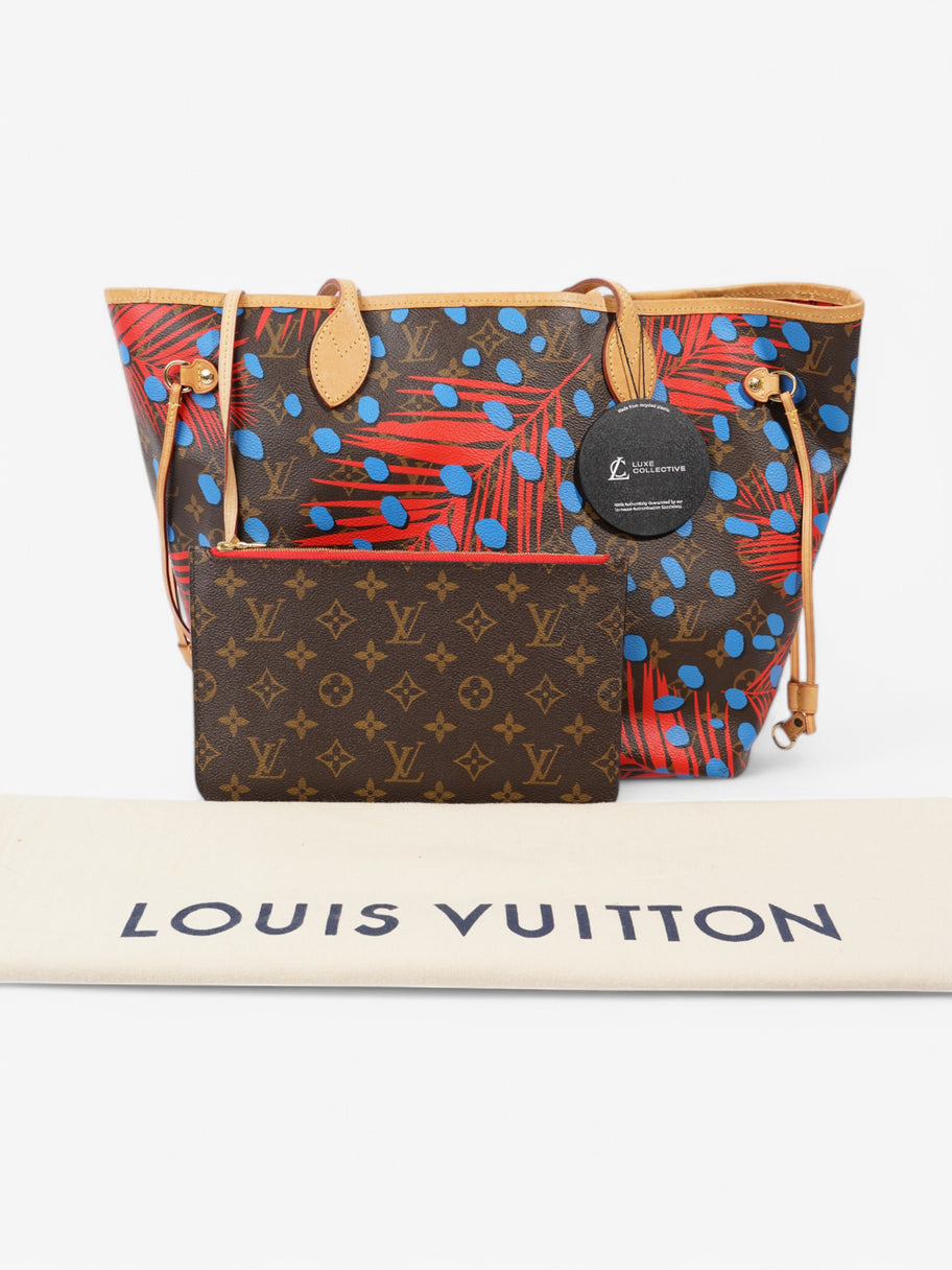 Louis Vuitton Neverfull Monogram / Red / Blue Coated Canvas MM Image 10