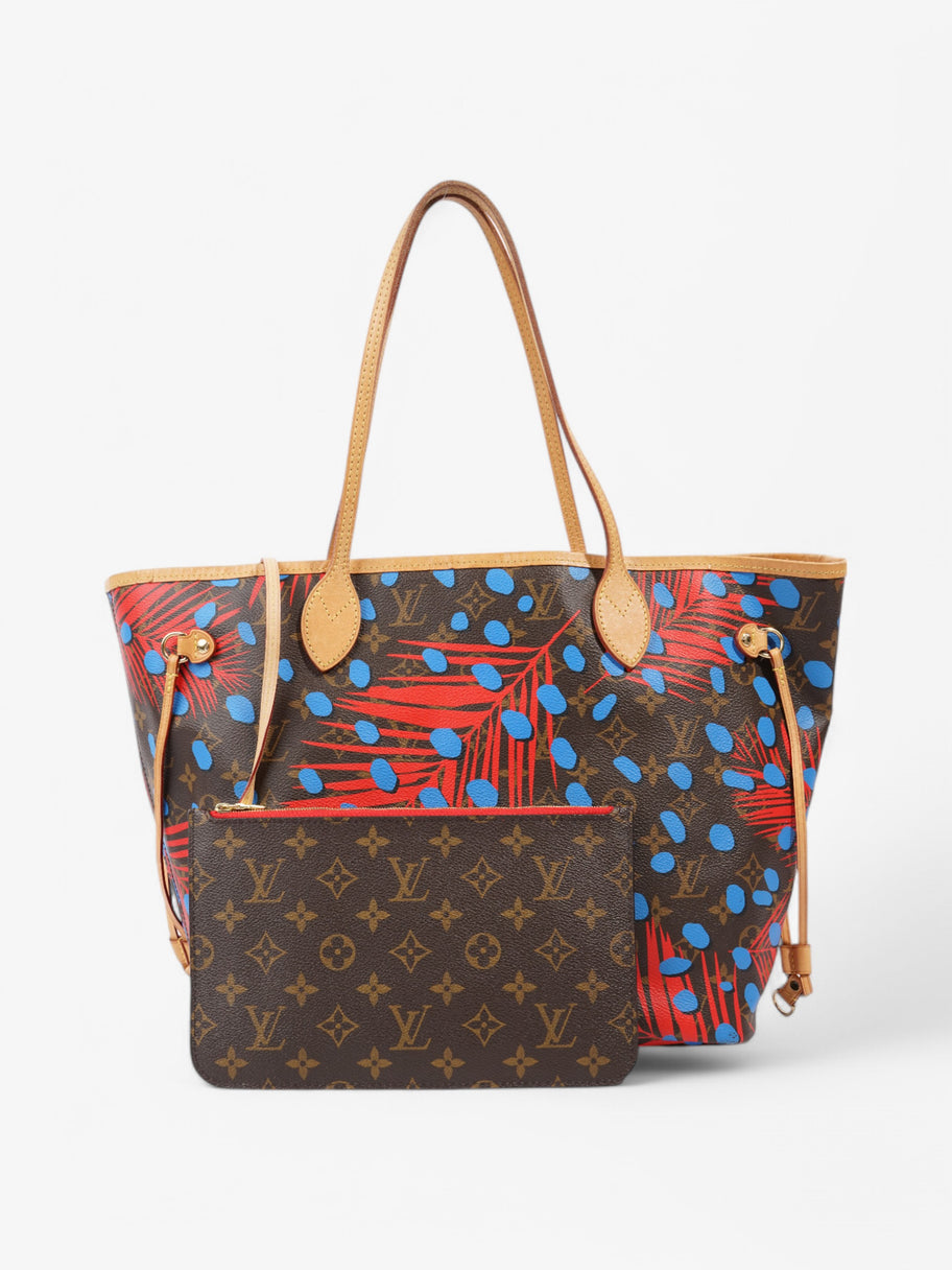 Louis Vuitton Neverfull Monogram / Red / Blue Coated Canvas MM Image 3