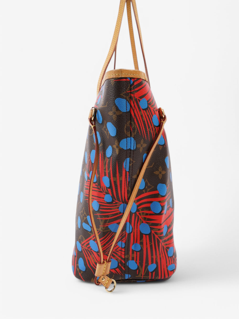 Louis Vuitton Neverfull Monogram / Red / Blue Coated Canvas MM Image 4