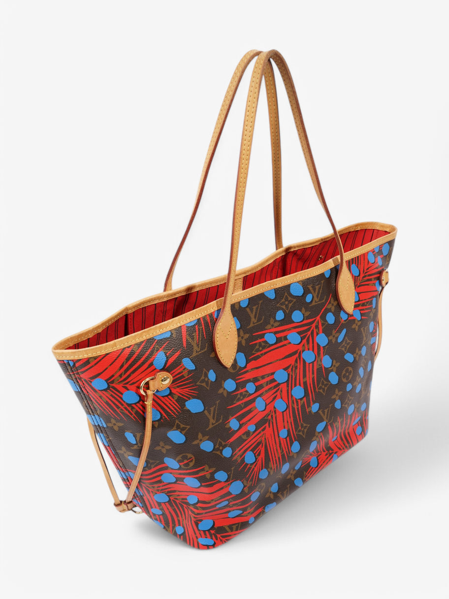 Louis Vuitton Neverfull Monogram / Red / Blue Coated Canvas MM Image 8