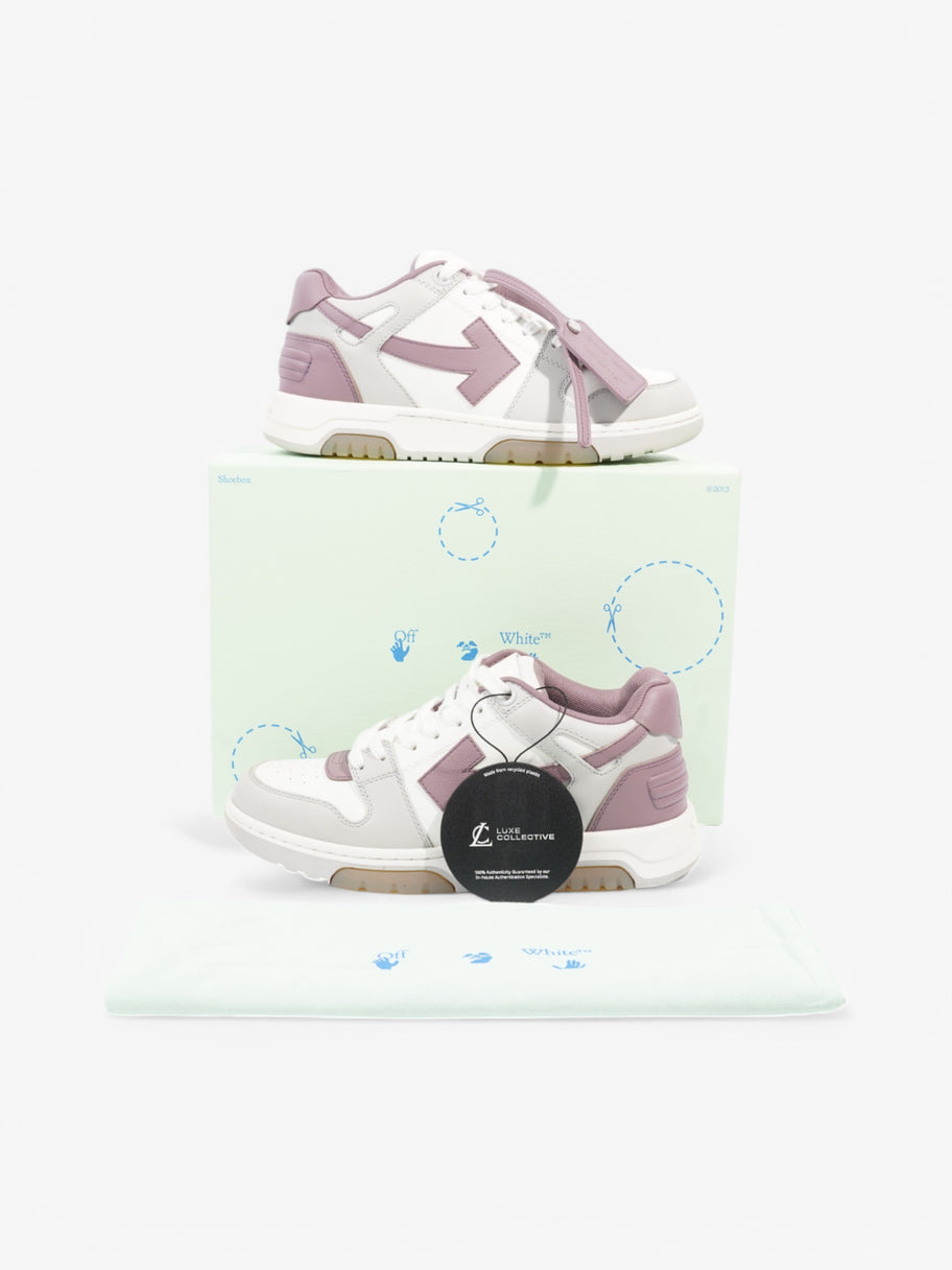 Off White Out Of Office Sneakers White  / Purple / Grey Leather EU 39 UK 6 Image 10