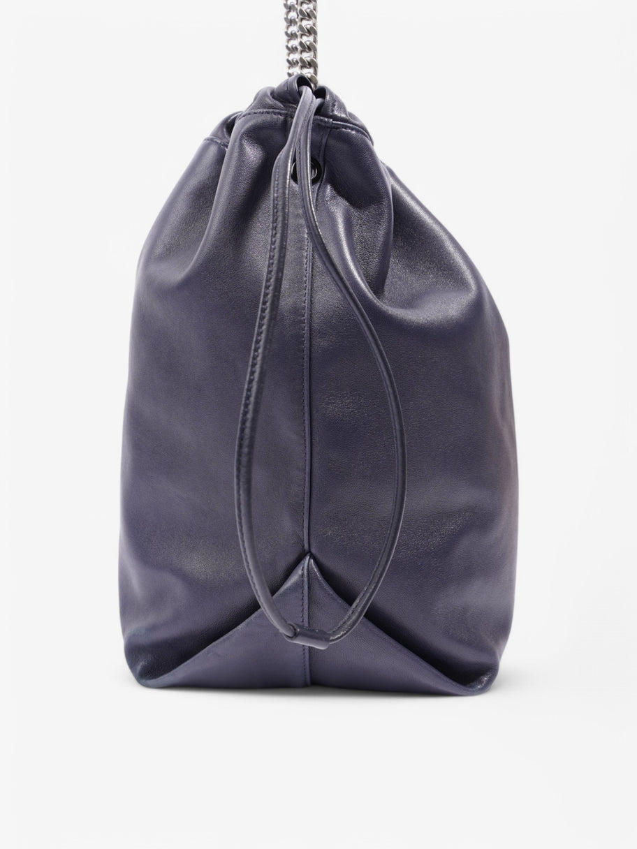 Saint Laurent Teddy Bucket Bag Navy / Silver Leather Image 3