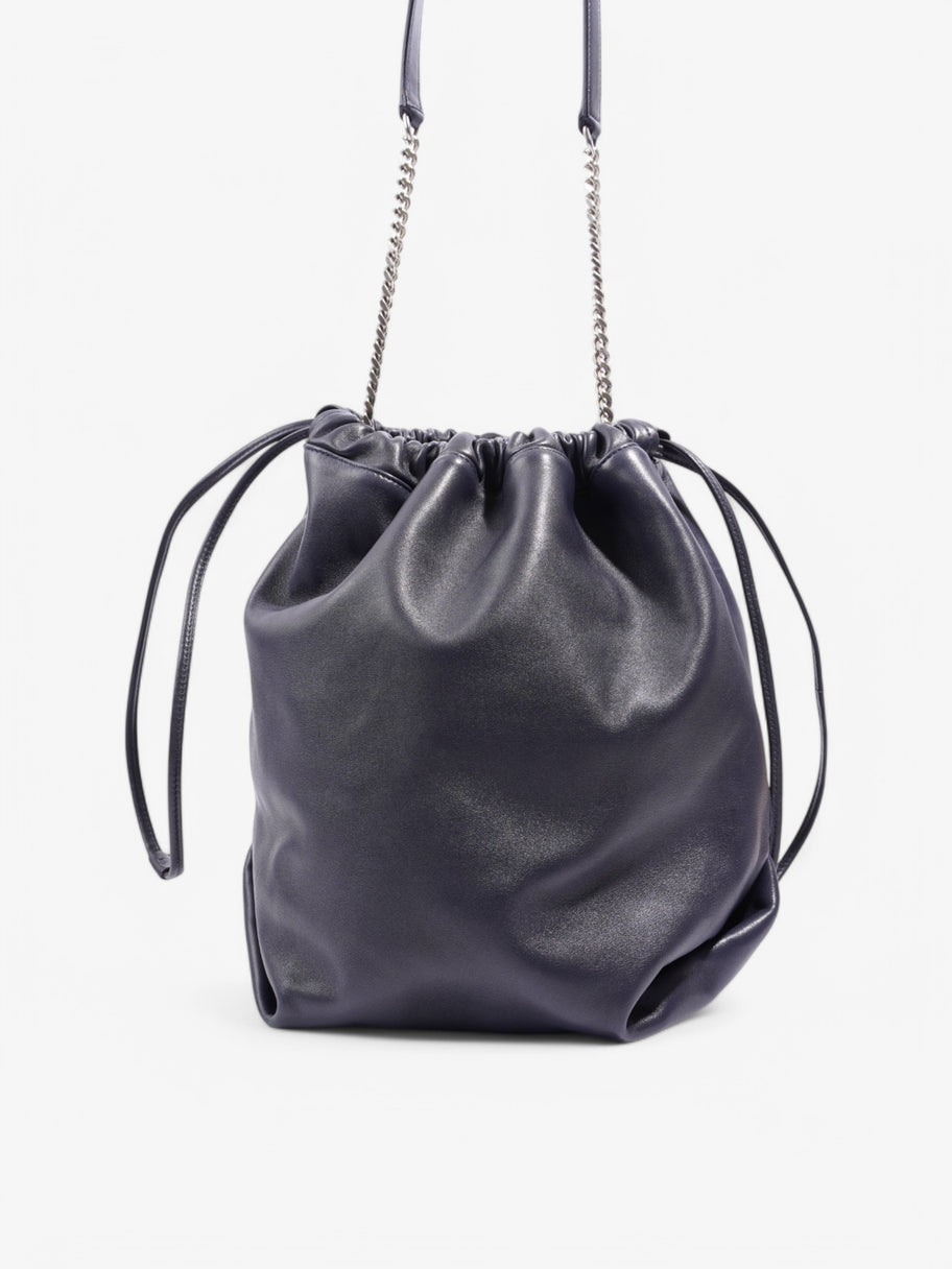 Saint Laurent Teddy Bucket Bag Navy / Silver Leather Image 4