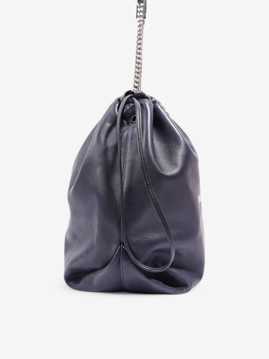 Saint Laurent Teddy Bucket Bag Navy / Silver Leather Image 5