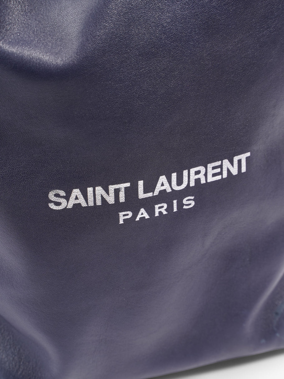 Saint Laurent Teddy Bucket Bag Navy / Silver Leather Image 7