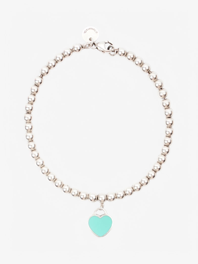  Tiffany and Co Heart Tag Bead Bracelet Silver / Blue Silver Sterling