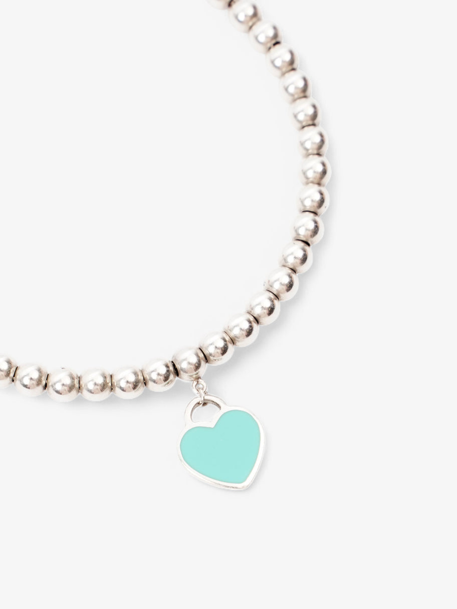 Tiffany and Co Heart Tag Bead Bracelet Silver / Blue Silver Sterling Image 2