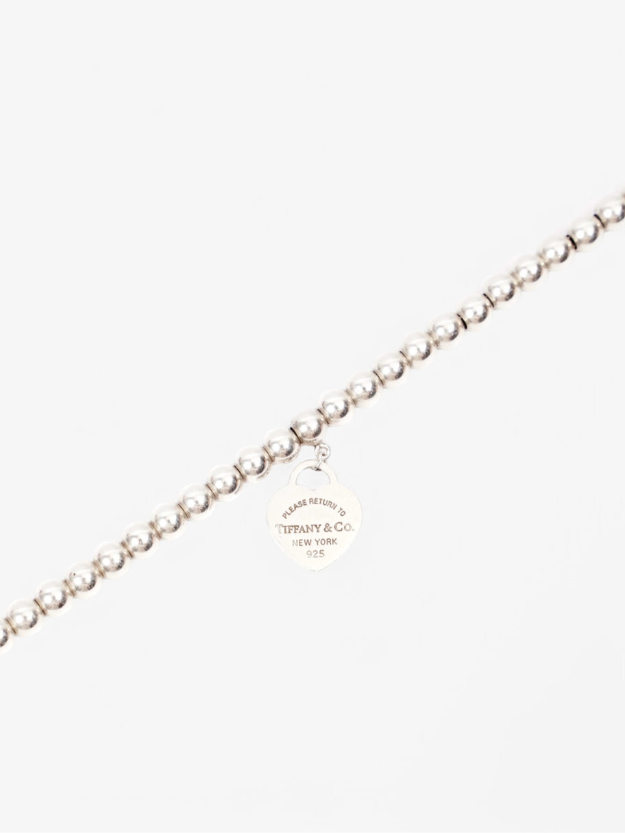 Tiffany and Co Heart Tag Bead Bracelet Silver / Blue Silver Sterling Image 4
