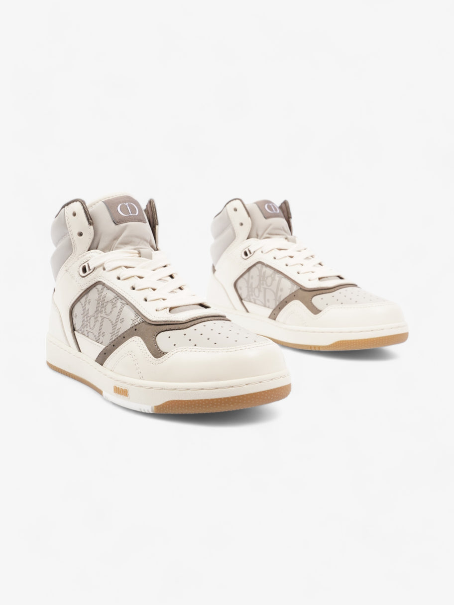 Christian Dior B27 High Top Sneakers  White / Grey / Brown Leather EU 40 UK 6 Image 2