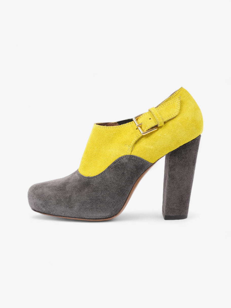 Marni Two Tone Heeled Booties 85mm Grey / Yellow Suede EU 39 UK 6 Image 5