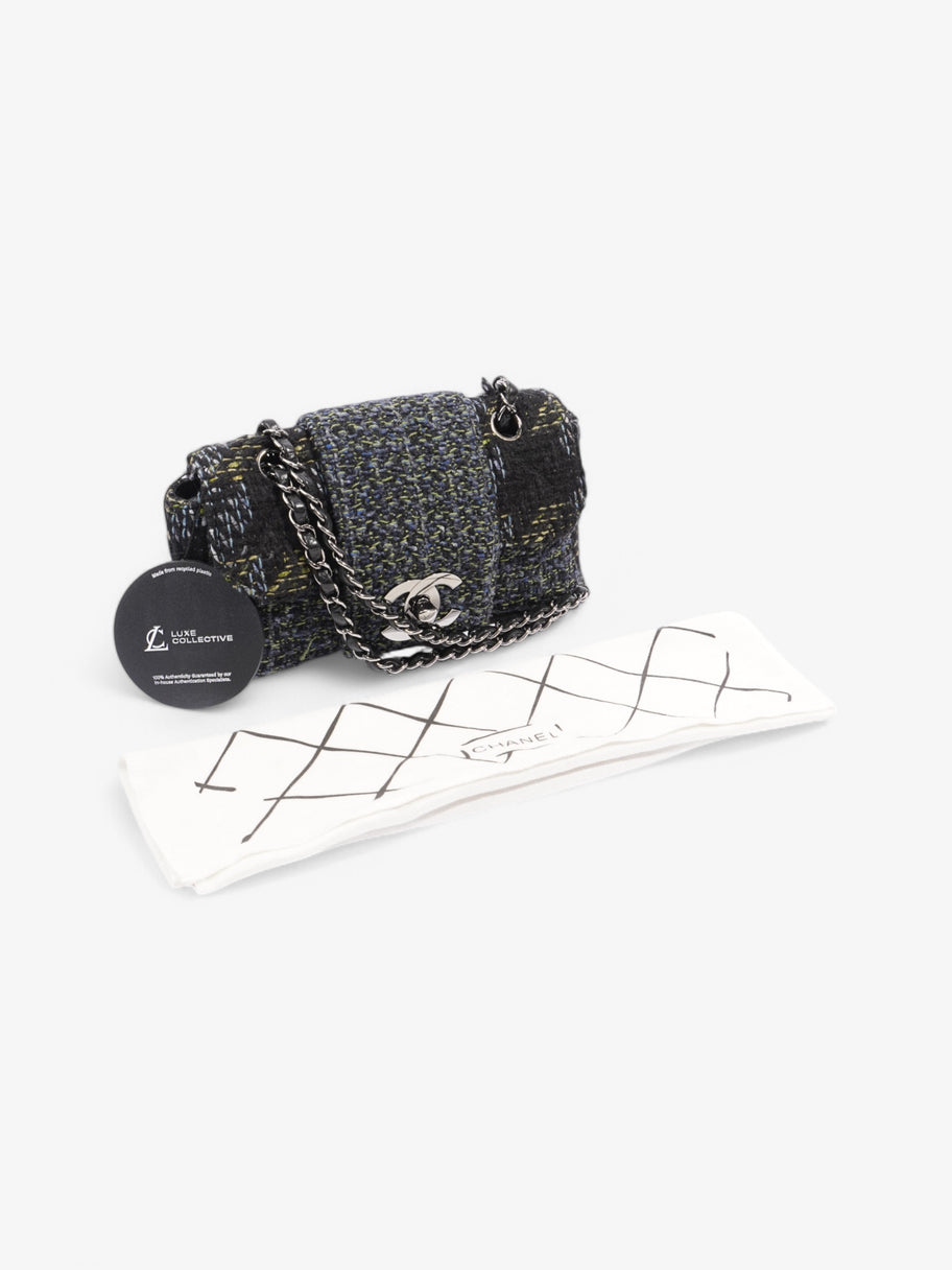 Chanel Fantasy Tweed Shoulder Bag Black / Blue / Green Tweed Image 9