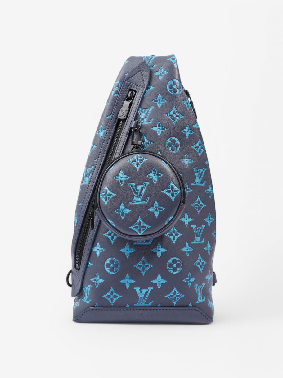 Louis Vuitton Duo Slingback Monogram Shadow / Navy / River Blue Calfskin Leather Image 1