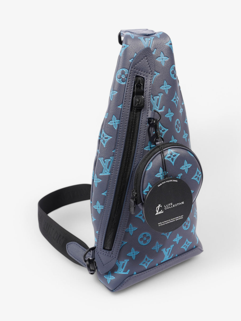 Louis Vuitton Duo Slingback Monogram Shadow / Navy / River Blue Calfskin Leather Image 11