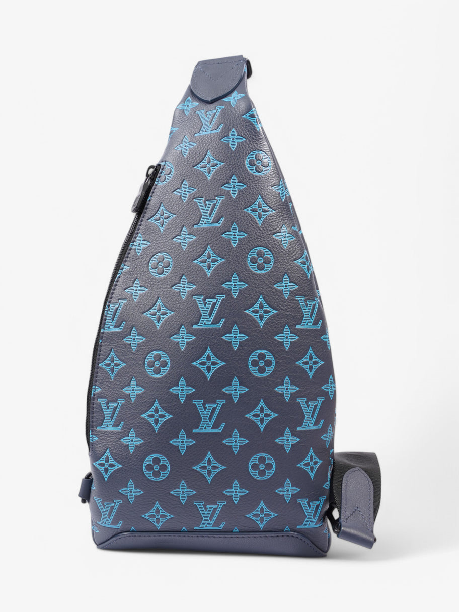 Louis Vuitton Duo Slingback Monogram Shadow / Navy / River Blue Calfskin Leather Image 4