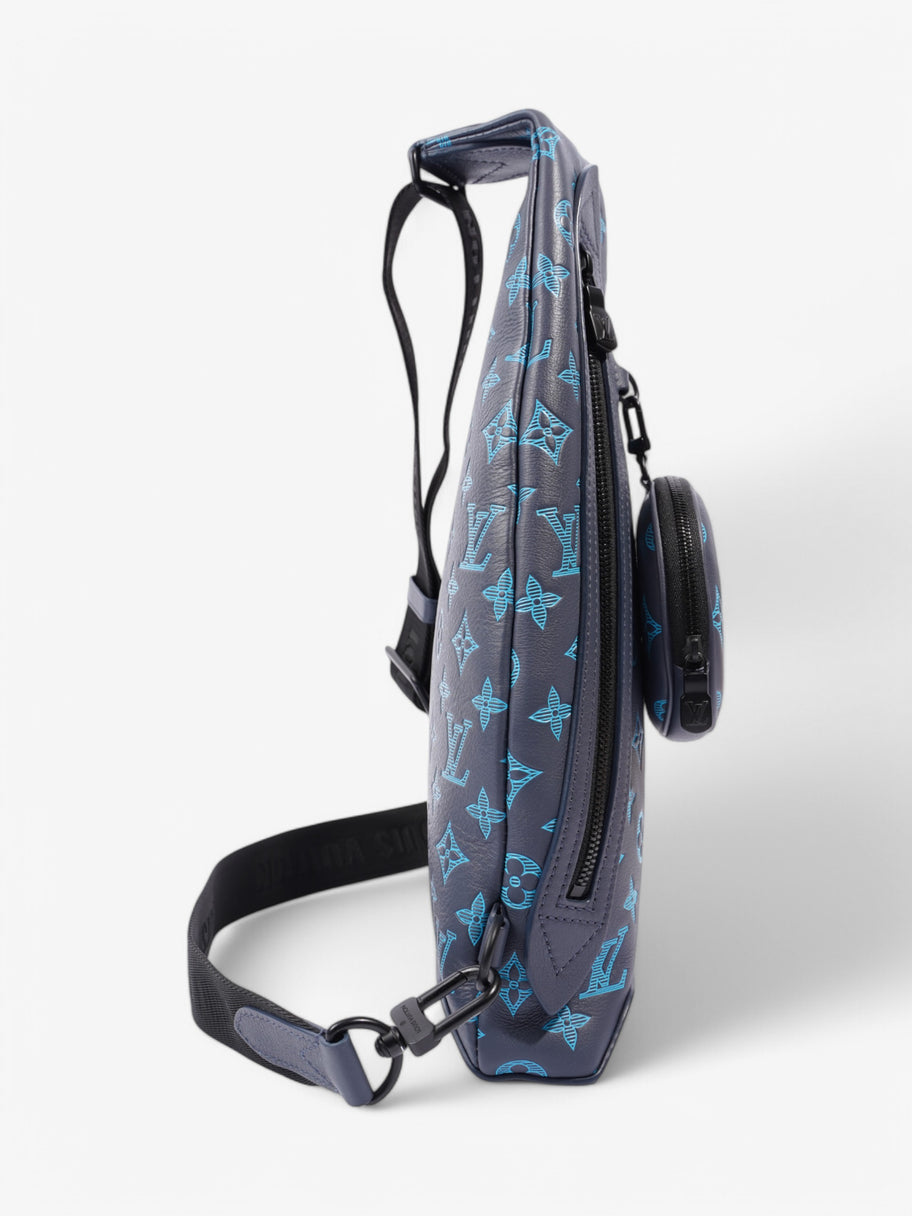 Louis Vuitton Duo Slingback Monogram Shadow / Navy / River Blue Calfskin Leather Image 5