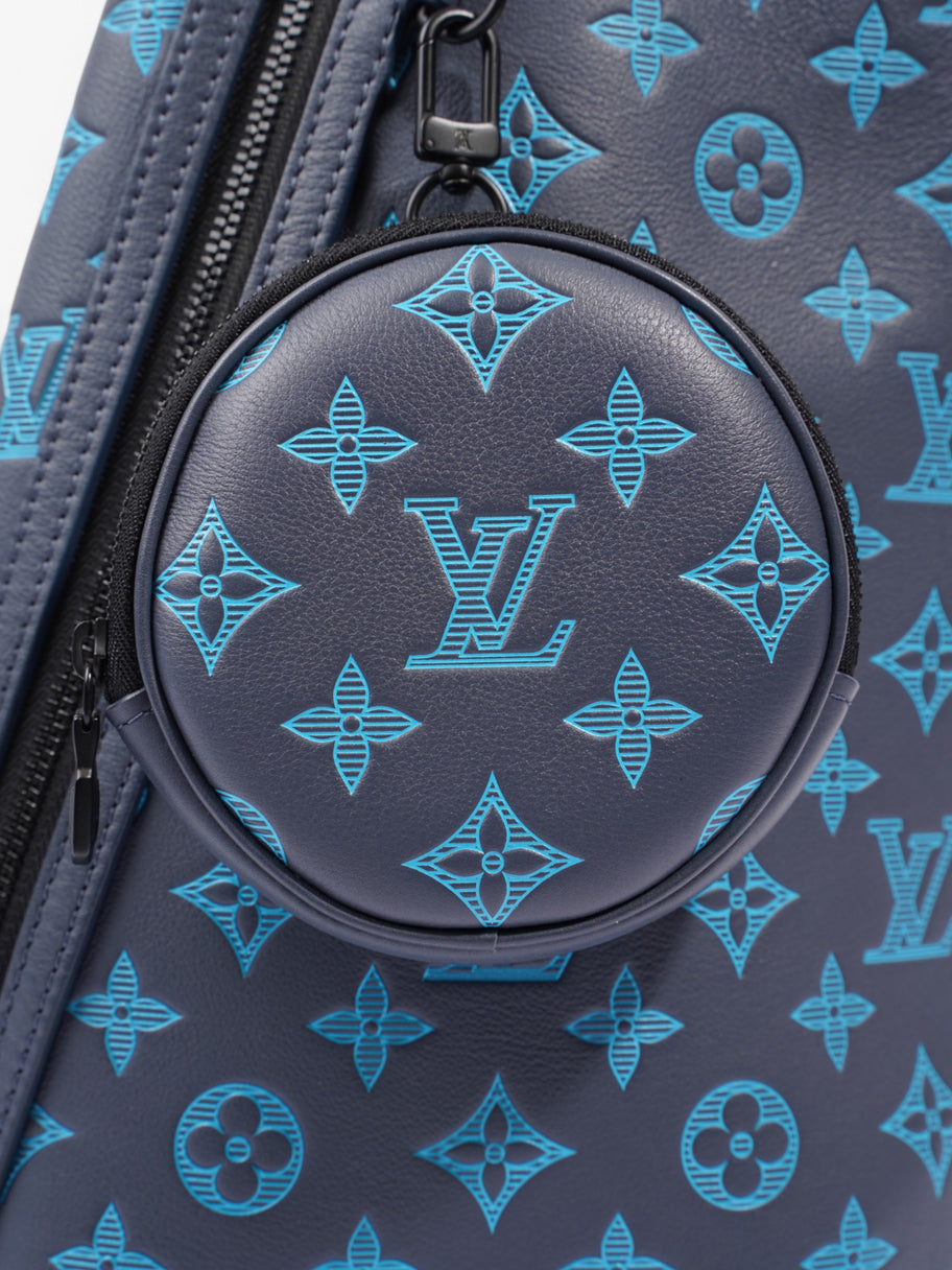 Louis Vuitton Duo Slingback Monogram Shadow / Navy / River Blue Calfskin Leather Image 7