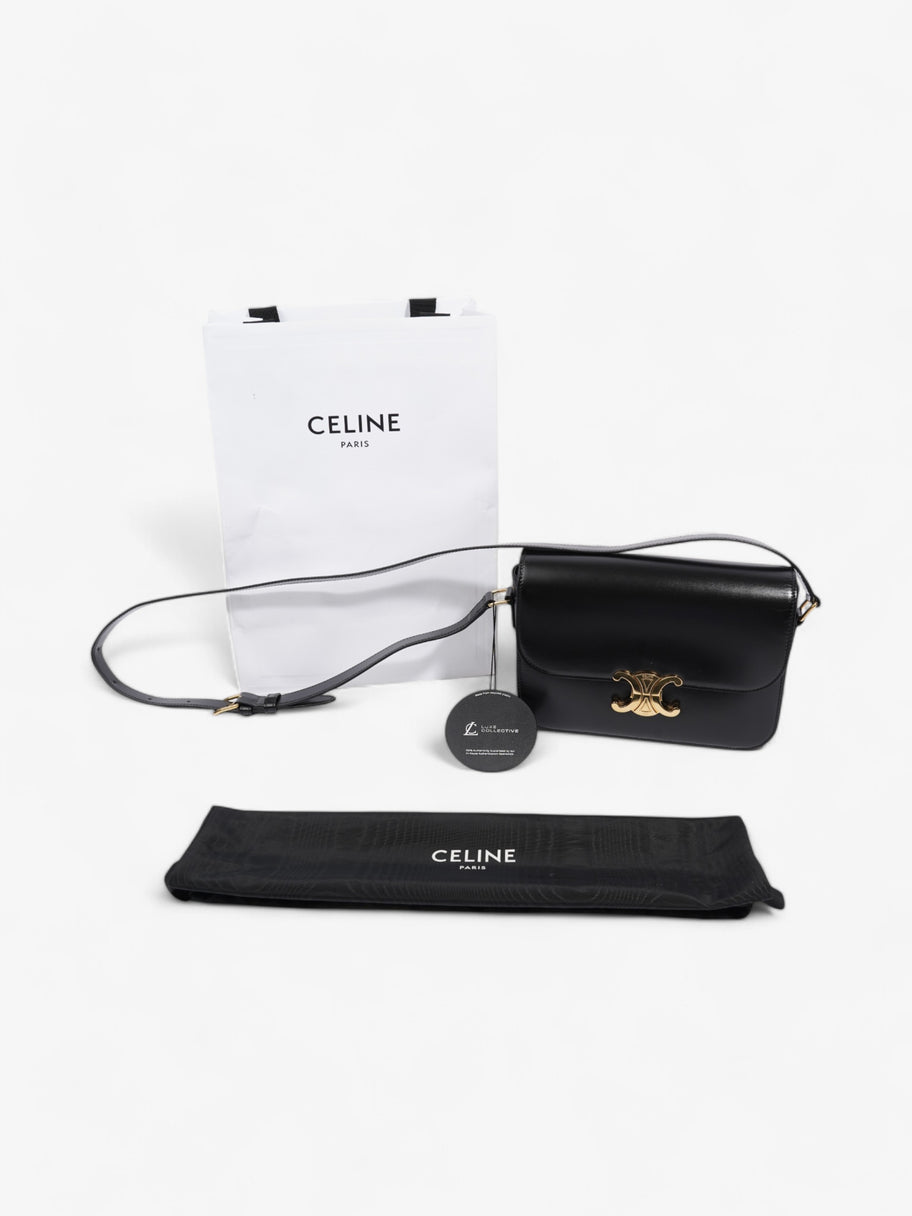 Celine Triomphe Classique Bag Black Calfskin Leather Medium Image 11