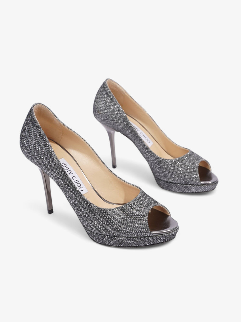 Jimmy Choo Pumps 90 Grey Glitter EU 36.5 UK 3.5 Image 3