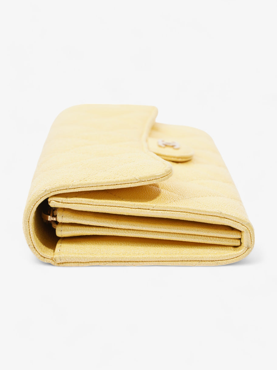 Chanel Classic Flap Bifold Wallet Yellow Caviar Leather Image 5