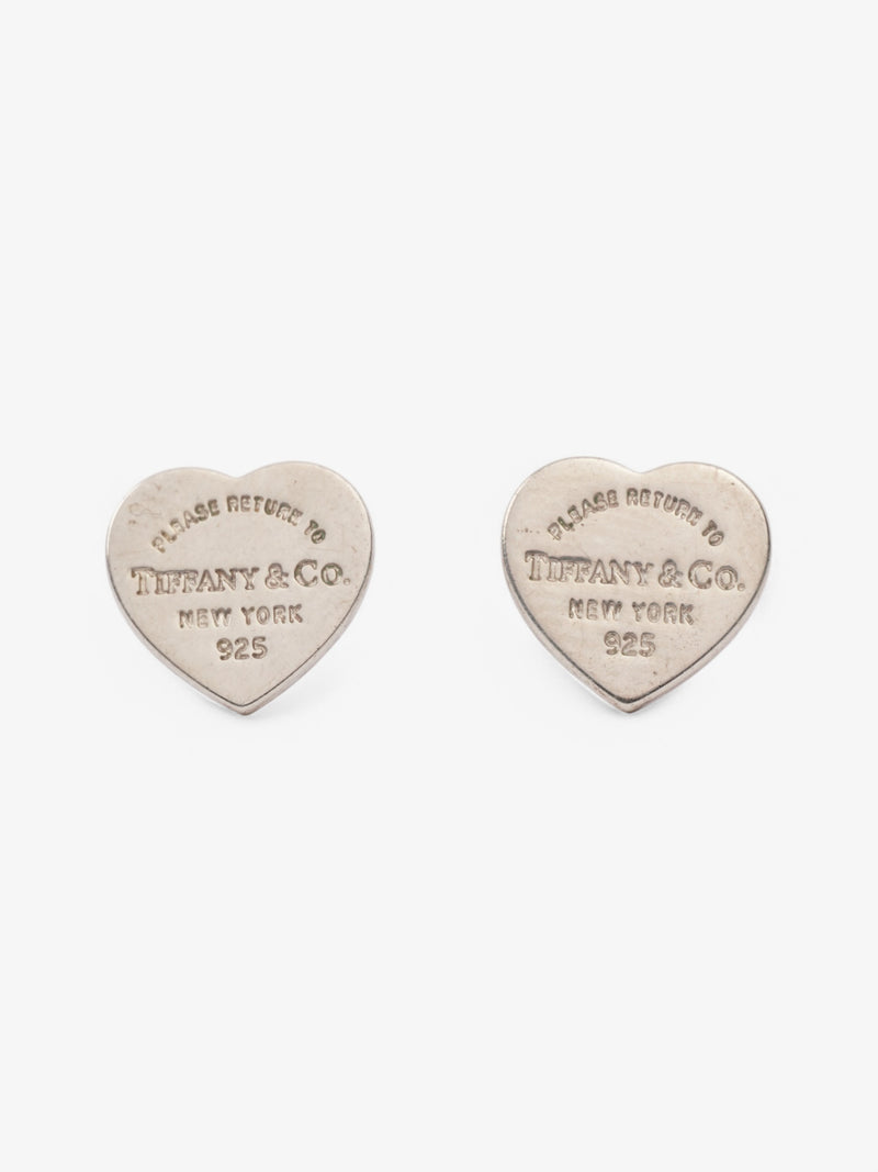  Tiffany and Co Heart Stud Earrings Silver Silver Sterling