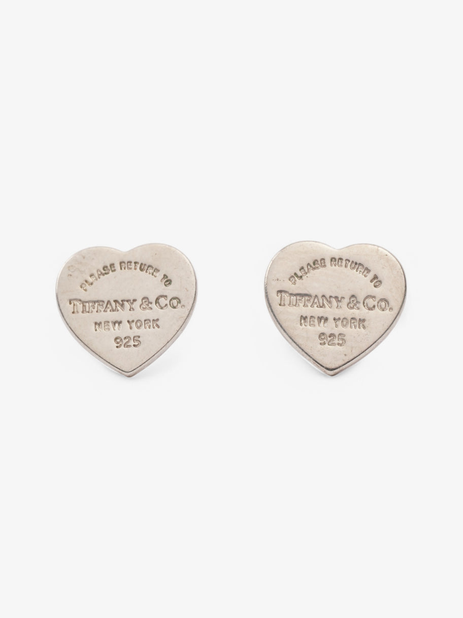 Tiffany and Co Heart Stud Earrings Silver Silver Sterling Image 1