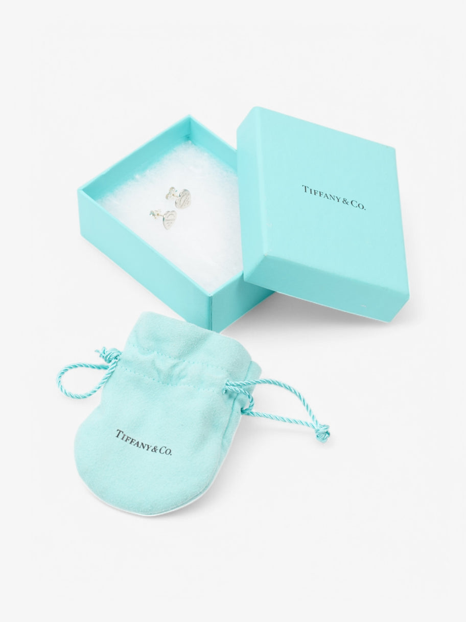 Tiffany and Co Heart Stud Earrings Silver Silver Sterling Image 6