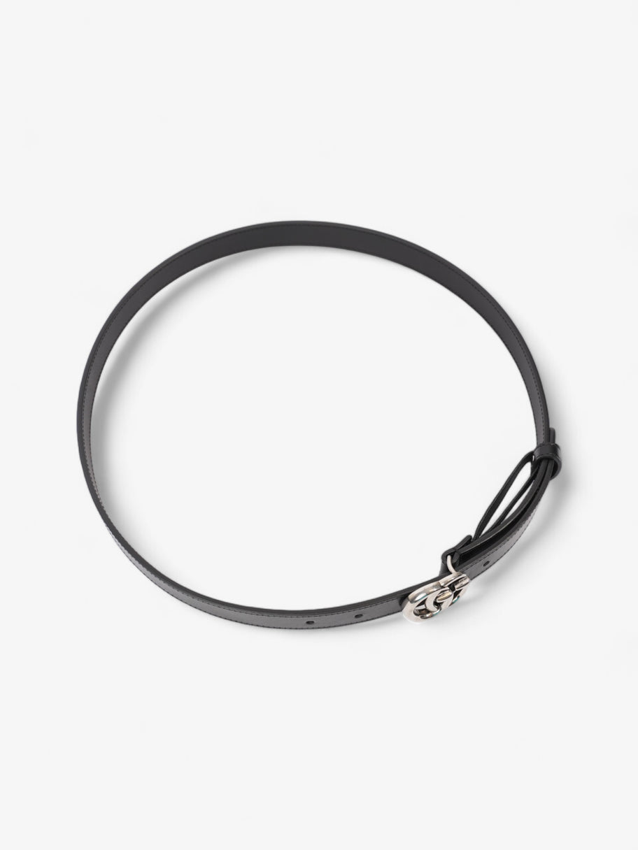 Gucci GG Marmont Thin Belt Black / Silver Leather 85cm / 34
