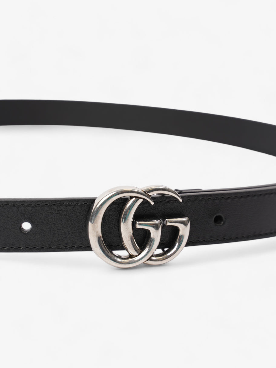 Gucci GG Marmont Thin Belt Black / Silver Leather 85cm / 34