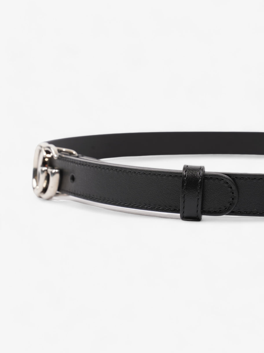 Gucci GG Marmont Thin Belt Black / Silver Leather 85cm / 34
