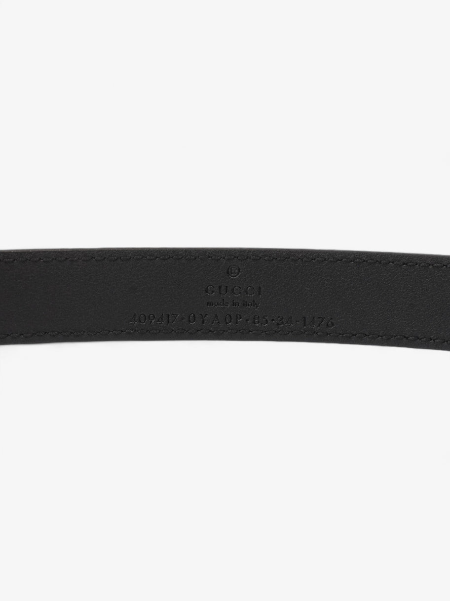 Gucci GG Marmont Thin Belt Black / Silver Leather 85cm / 34