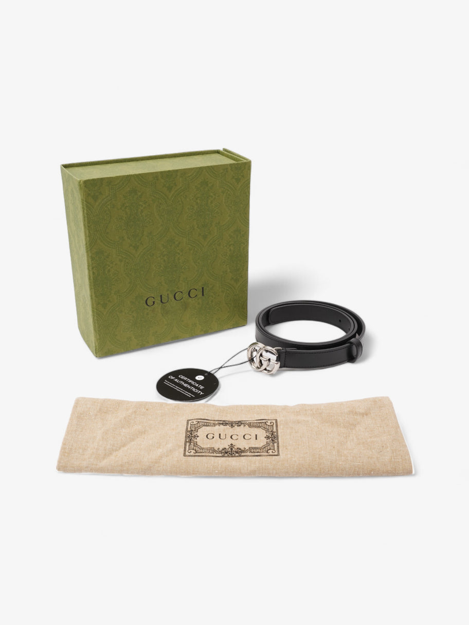 Gucci GG Marmont Thin Belt Black / Silver Leather 85cm / 34