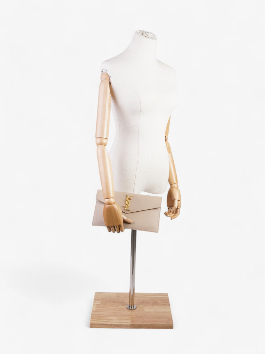 Saint Laurent Uptown Clutch Nude Grained Leather Image 2