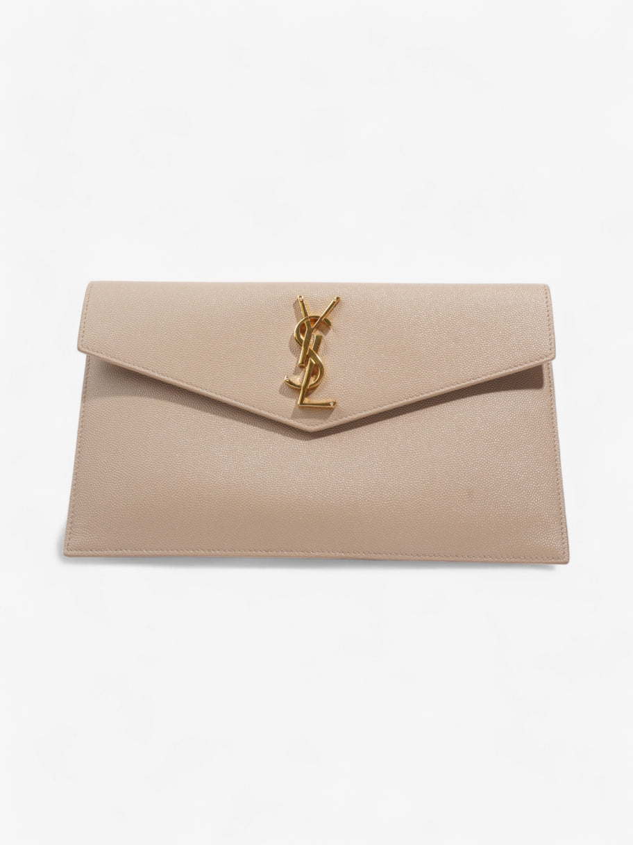 Saint Laurent Uptown Clutch Nude Grained Leather Image 1