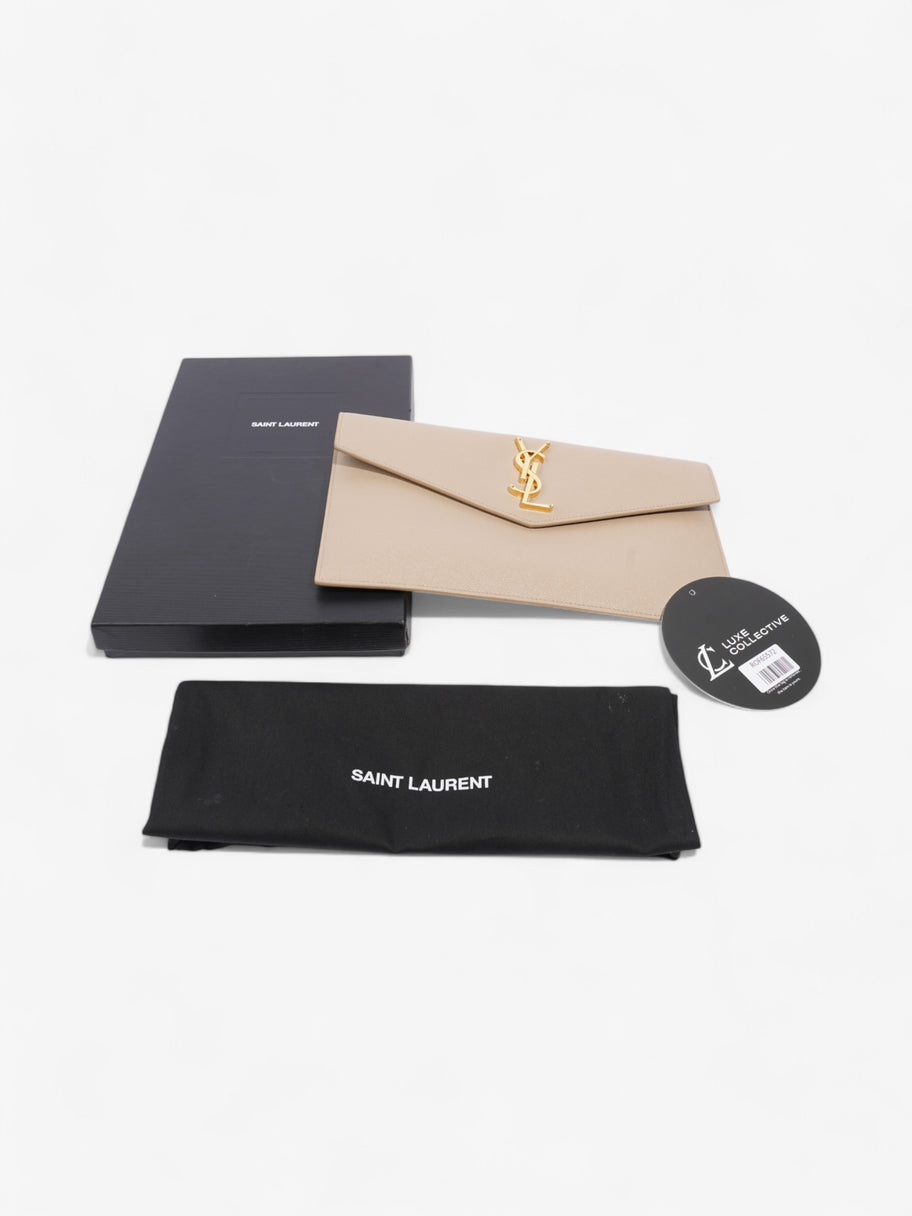 Saint Laurent Uptown Clutch Nude Grained Leather Image 8