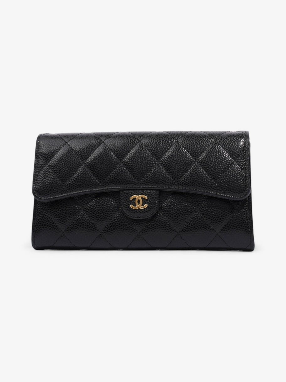 Chanel Classic Flap Wallet Black / Gold Caviar Leather Image 13