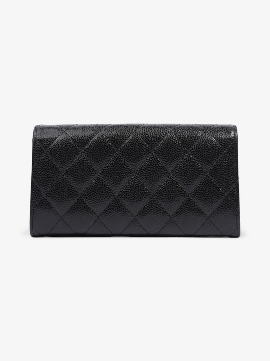 Chanel Classic Flap Wallet Black / Gold Caviar Leather Image 2