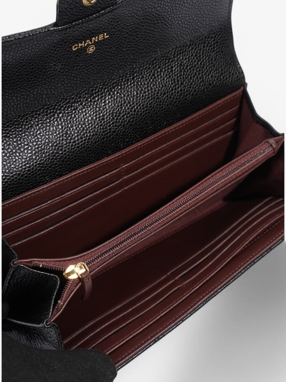 Chanel Classic Flap Wallet Black / Gold Caviar Leather Image 11