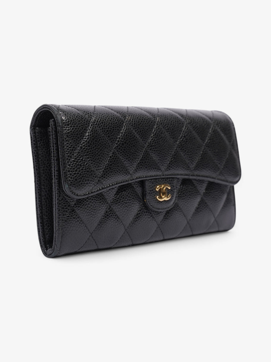 Chanel Classic Flap Wallet Black / Gold Caviar Leather Image 4