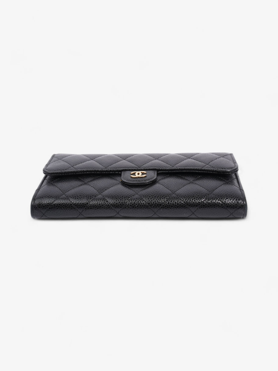 Chanel Classic Flap Wallet Black / Gold Caviar Leather Image 5