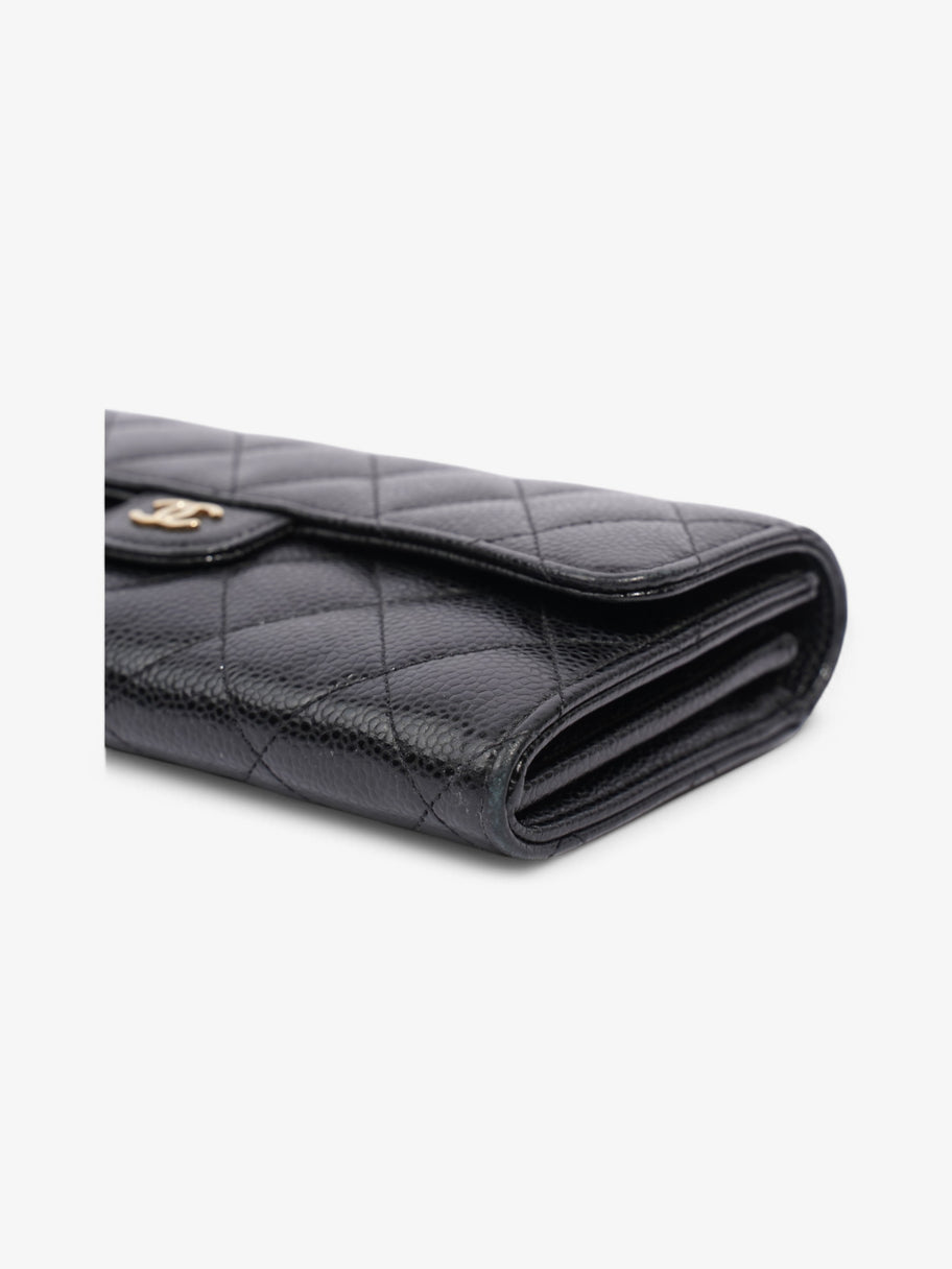 Chanel Classic Flap Wallet Black / Gold Caviar Leather Image 6