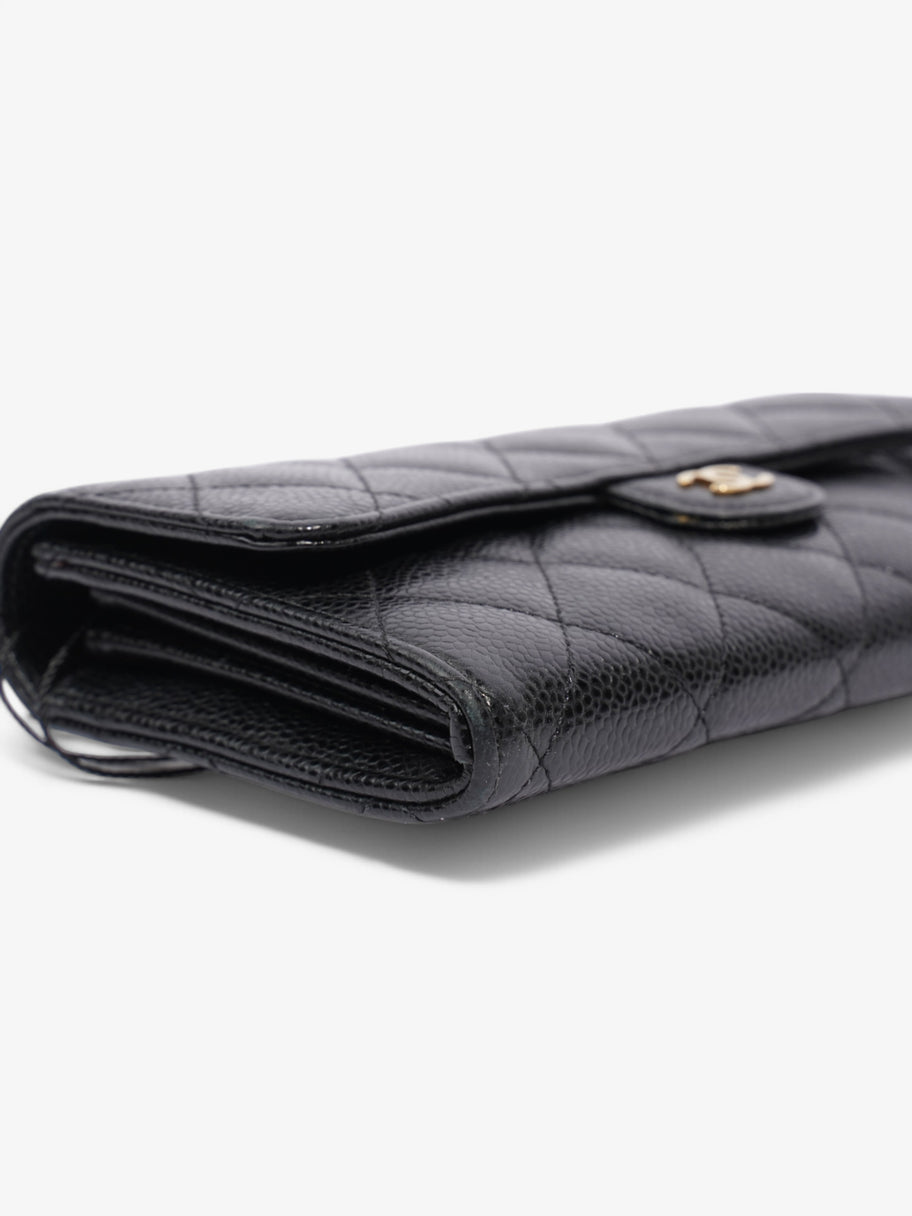 Chanel Classic Flap Wallet Black / Gold Caviar Leather Image 7