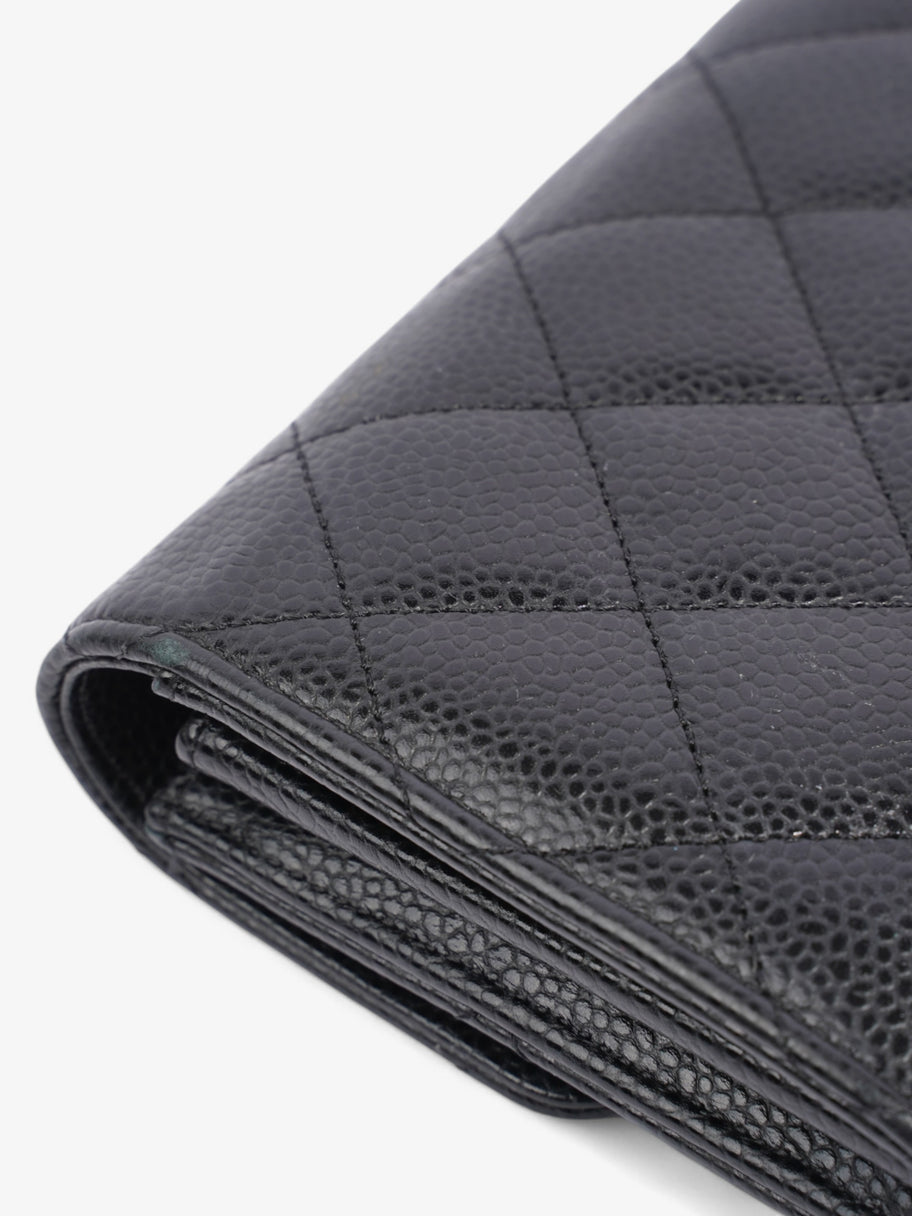 Chanel Classic Flap Wallet Black / Gold Caviar Leather Image 8
