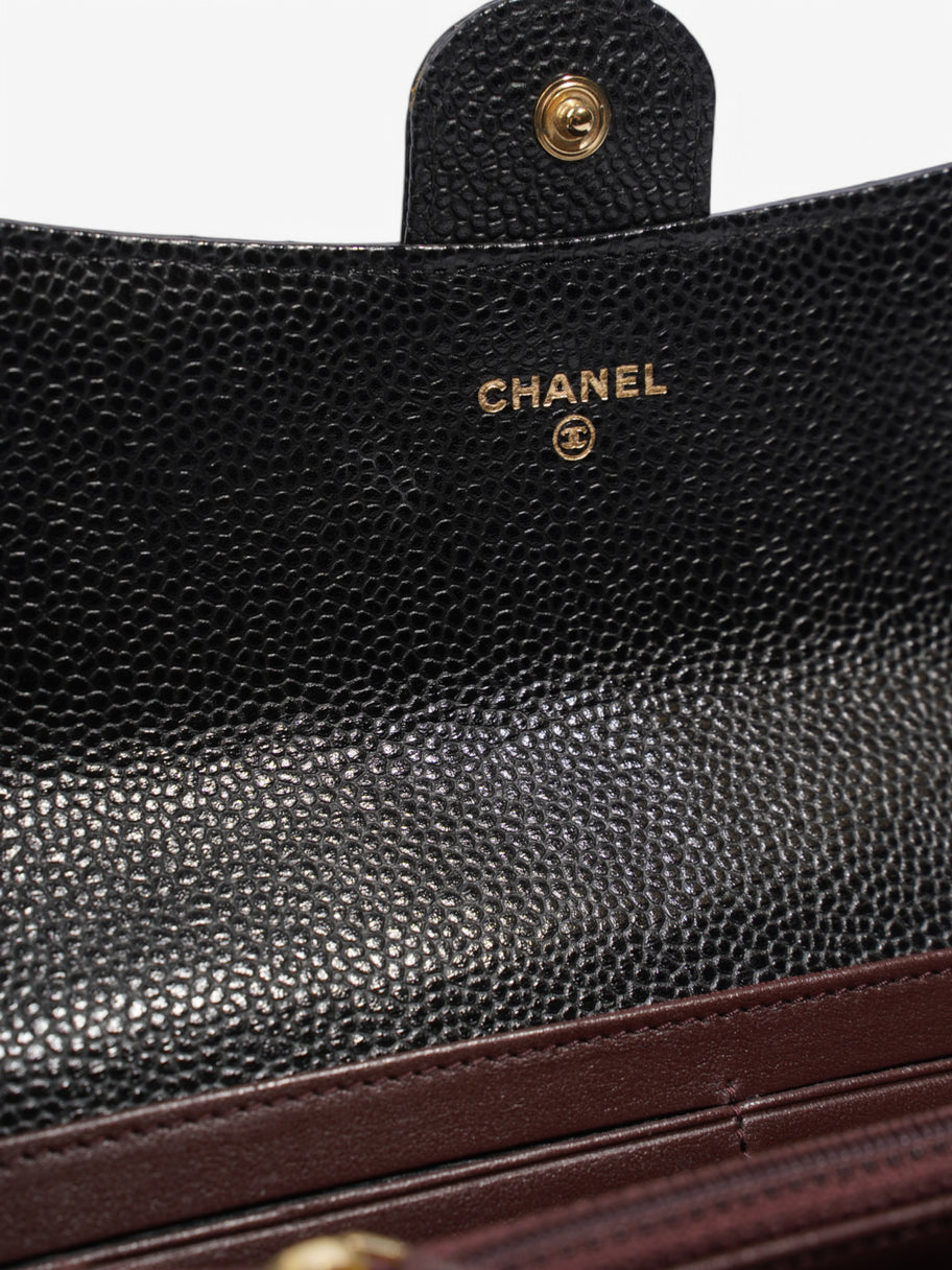 Chanel Classic Flap Wallet Black / Gold Caviar Leather Image 10