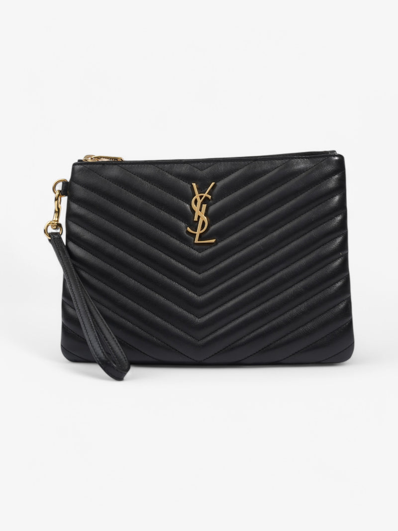  Saint Laurent Cassandra Pouch Black Matelasse Leather