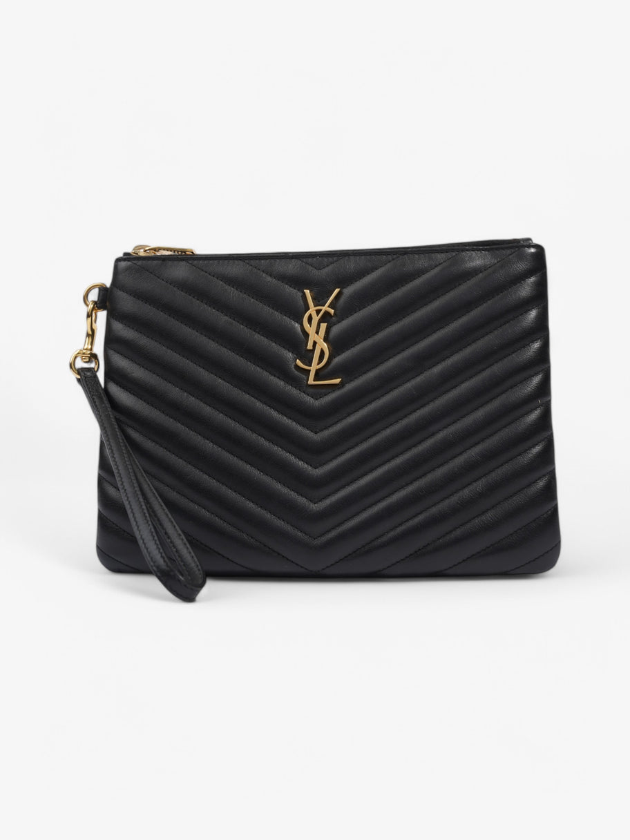 Saint Laurent Cassandra Pouch Black Matelasse Leather Image 1