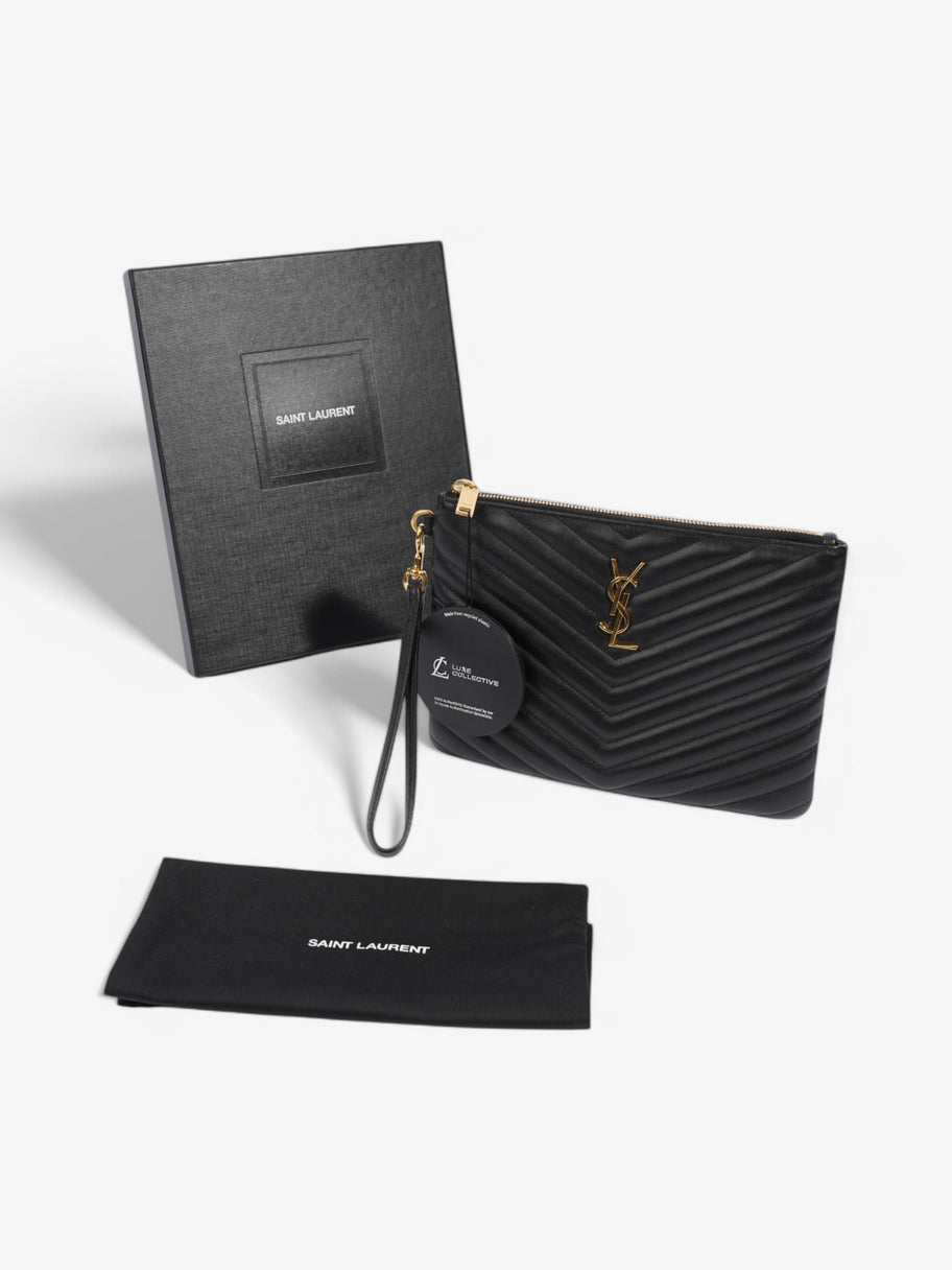 Saint Laurent Cassandra Pouch Black Matelasse Leather Image 8
