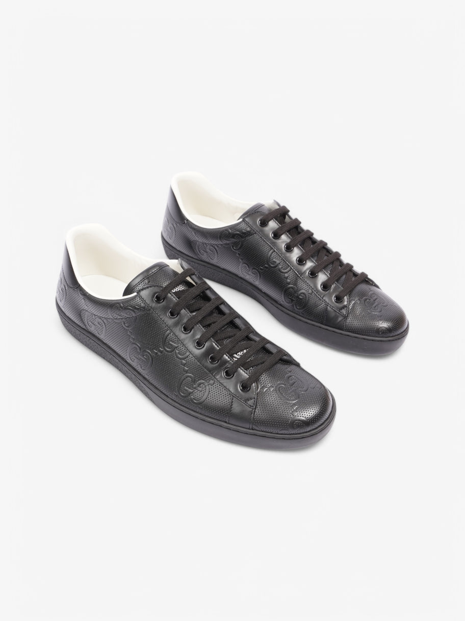 Gucci GG Ace Embossed Trainers Black Embossed Leather EU 45 UK 11 Image 2