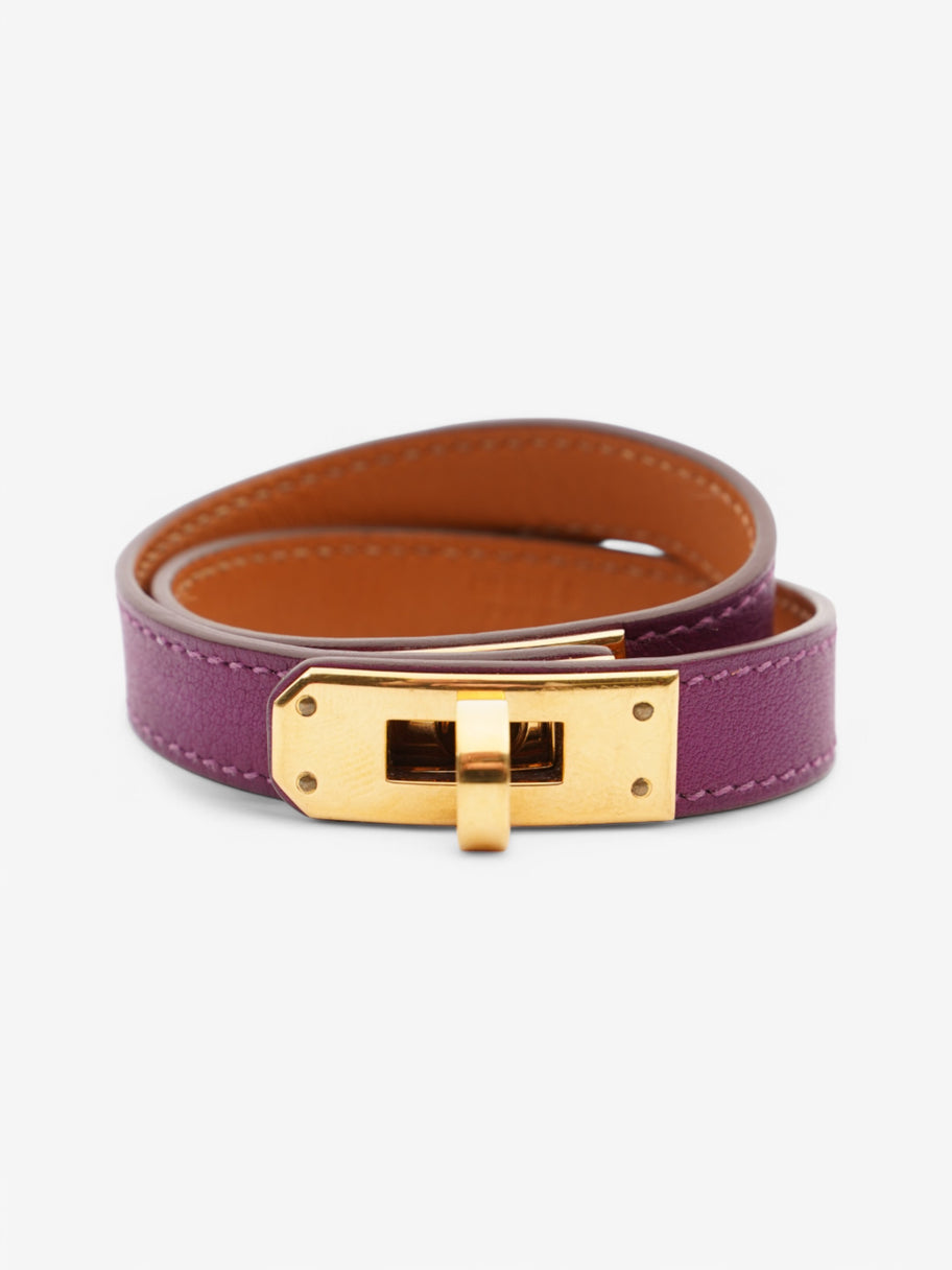 Hermes Double Tour Bracelet Purple Leather S/T2 15.5 cm Image 1